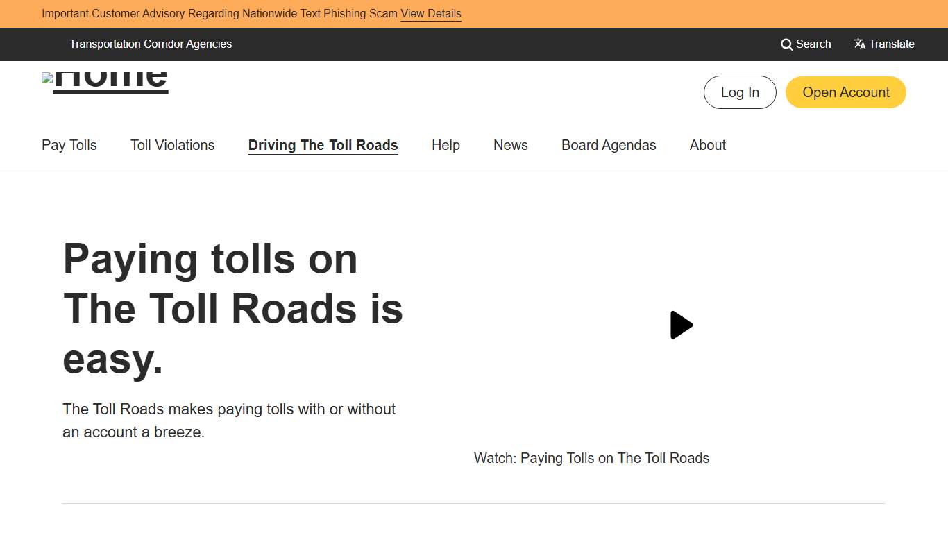 Ways to Pay Tolls The Toll Roads