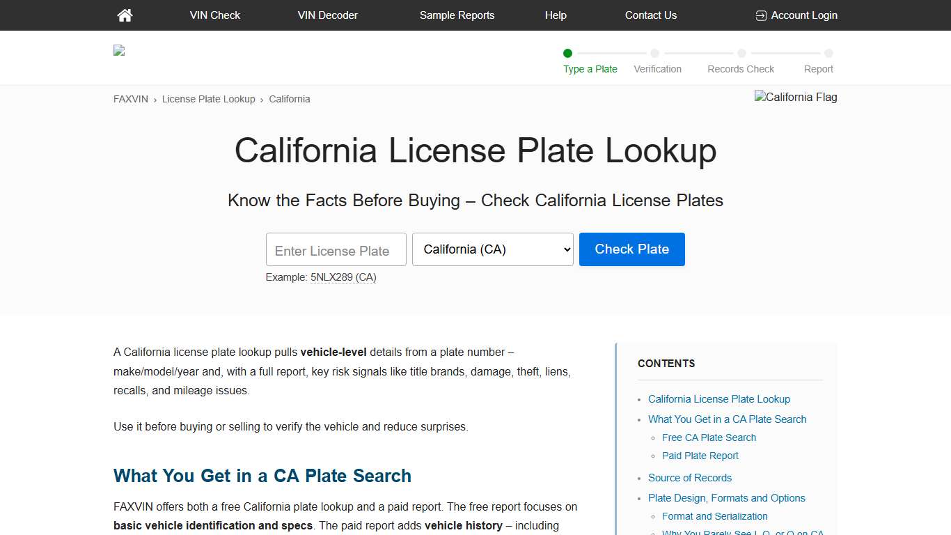 California License Plate Lookup – Free CA Tags Search