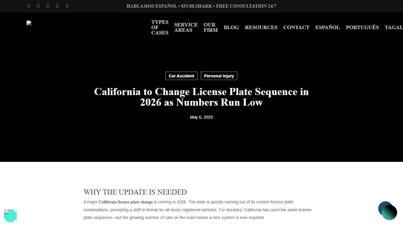 California License Plate Change as Numbers Run Low - Fielding Law® • Personal Injury Law Firm